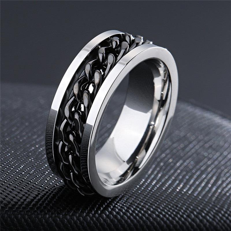 Ringora Stylish Chain Spinner Ring for Men | Bold & Modern Design