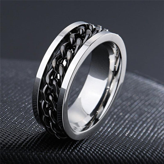 Ringora Stylish Chain Spinner Ring for Men | Bold &amp; Modern Design
